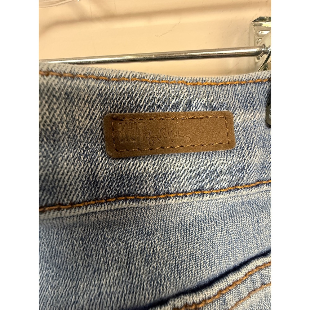 Kut from the‎ Kloth Skinny Jeans Women 10 Blue Distressed Raw Hem Stretch Denim - Picture 4 of 8